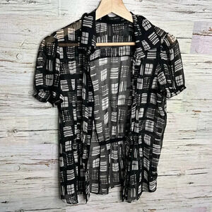 The limited  black sheer blouse top short sleeve size small